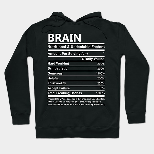 Brain Name T Shirt - Brain Nutritional and Undeniable Name Factors Gift Item Tee Hoodie by nikitak4um